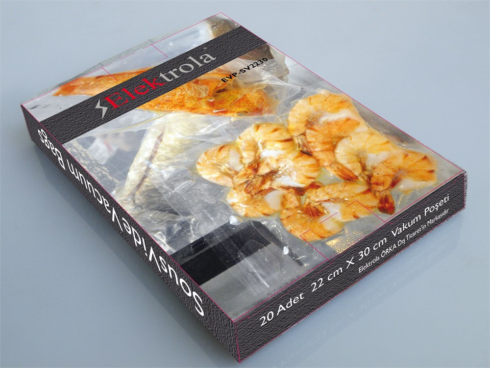 Elektrola Amatör tip 22cm x30cm Sous Vide Vakum Poşeti