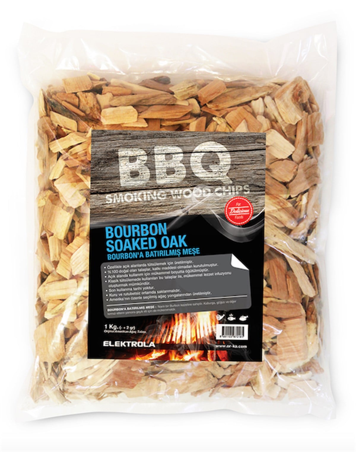 Barbekü Burbon Meşe (Bourbon Soaked Oak) Tütsüleme Talaşı 1Kg.