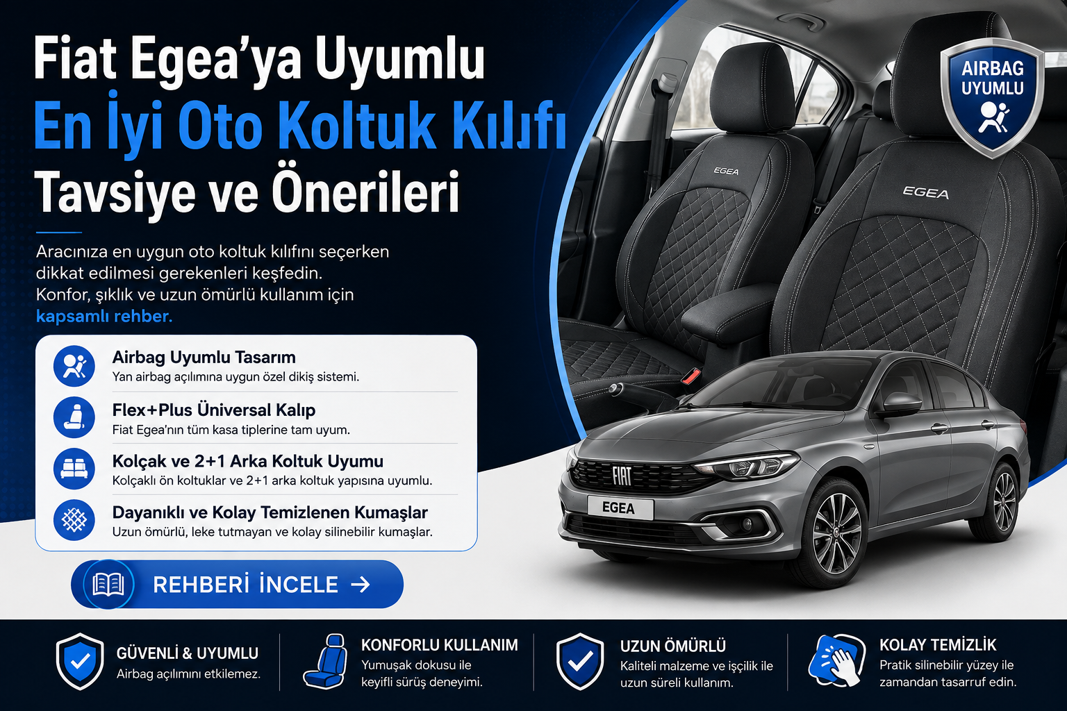 Fiat Egea’ya Uyumlu En İyi Oto Koltuk Kılıfı Tavsiye ve Önerileri