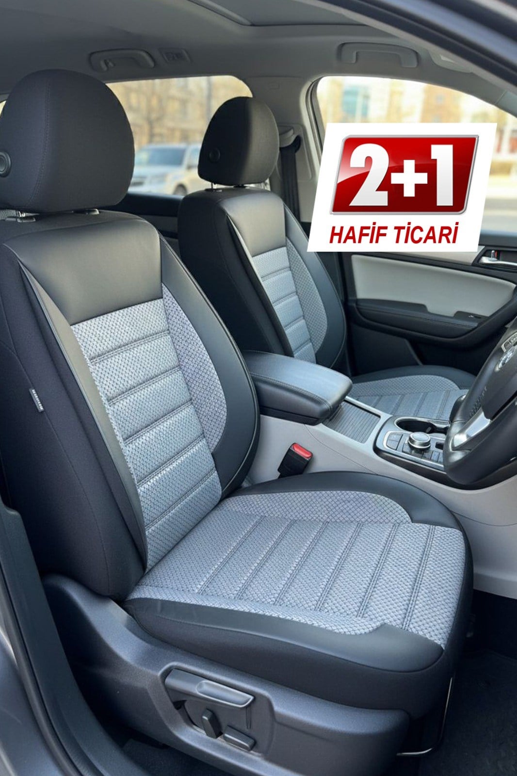 Speed Serisi Pike Kumaş Füme Ticari 2+1 Oto Koltuk Kılıfı - (DOBLO-CADDY-BERLİNGO-DOKKER-COURİER-KANGOO UYUMLU)