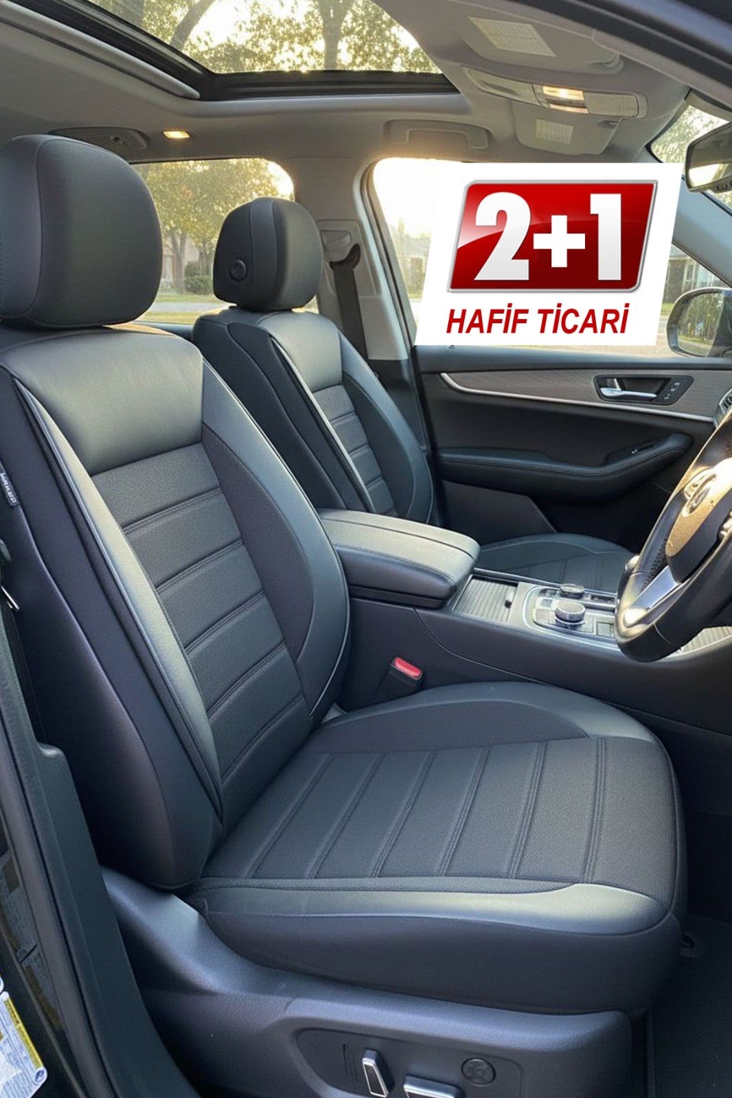 Speed Serisi Pike Kumaş Siyah Ticari 2+1 Oto Koltuk Kılıfı - (DOBLO-CADDY-BERLİNGO-DOKKER-COURİER-KANGOO UYUMLU)