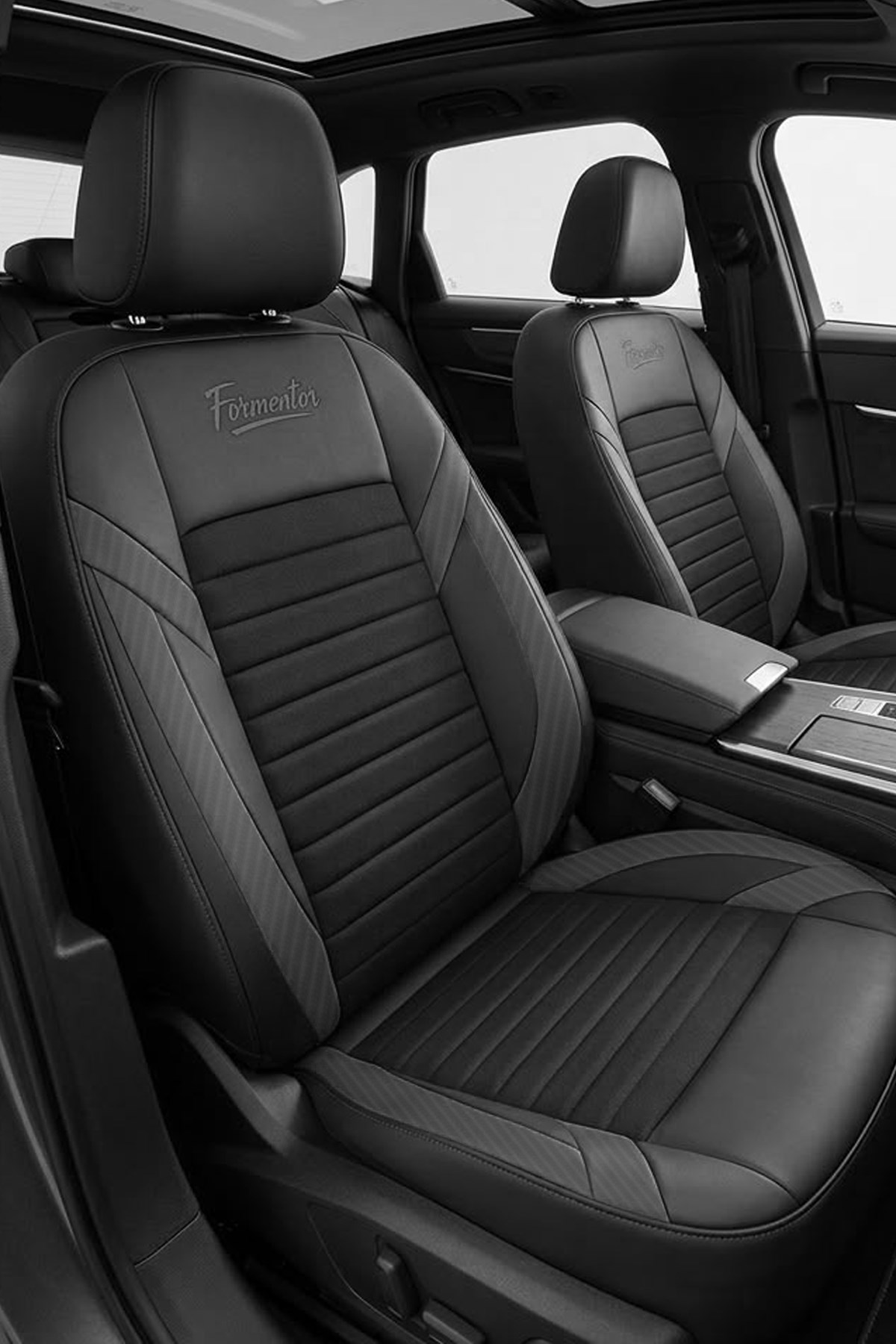 Formentor Serisi Tay Tüyü Üniversal Siyah Oto Koltuk Kılıfı 