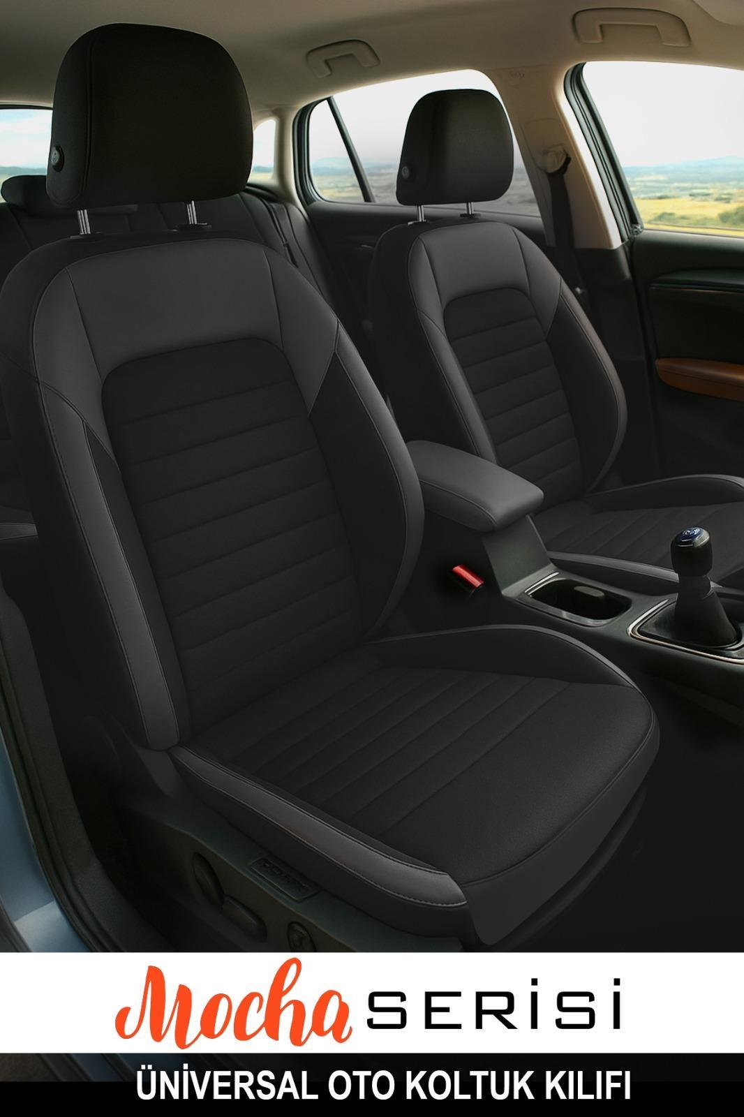 Mocha Siyah Tay Tüyü Üniversal Oto Koltuk Kılıfı