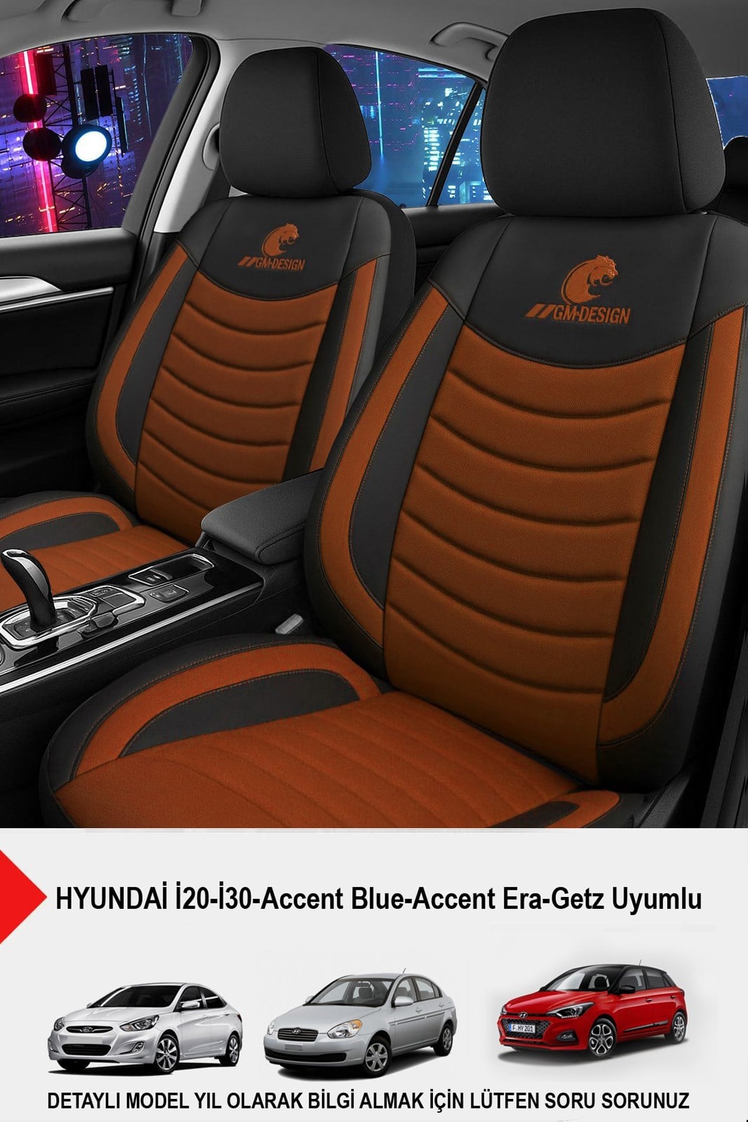 Panther Serisi Taba Keten Kumaş Oto Koltuk Kılıfı (Hyundai I20-I30-Accent-Blue-Era-Getz Uyumlu)