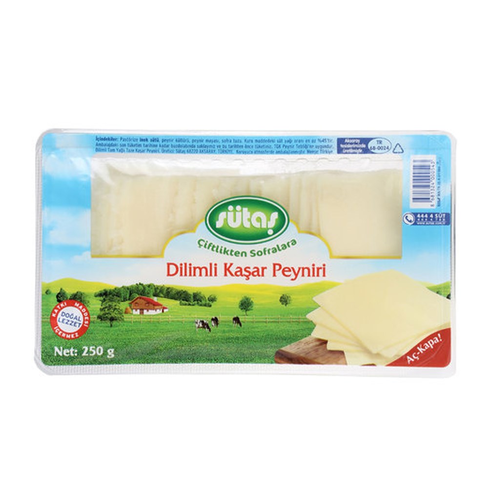 Sütaş Dilimli Kaşar Peyniri 250 gr