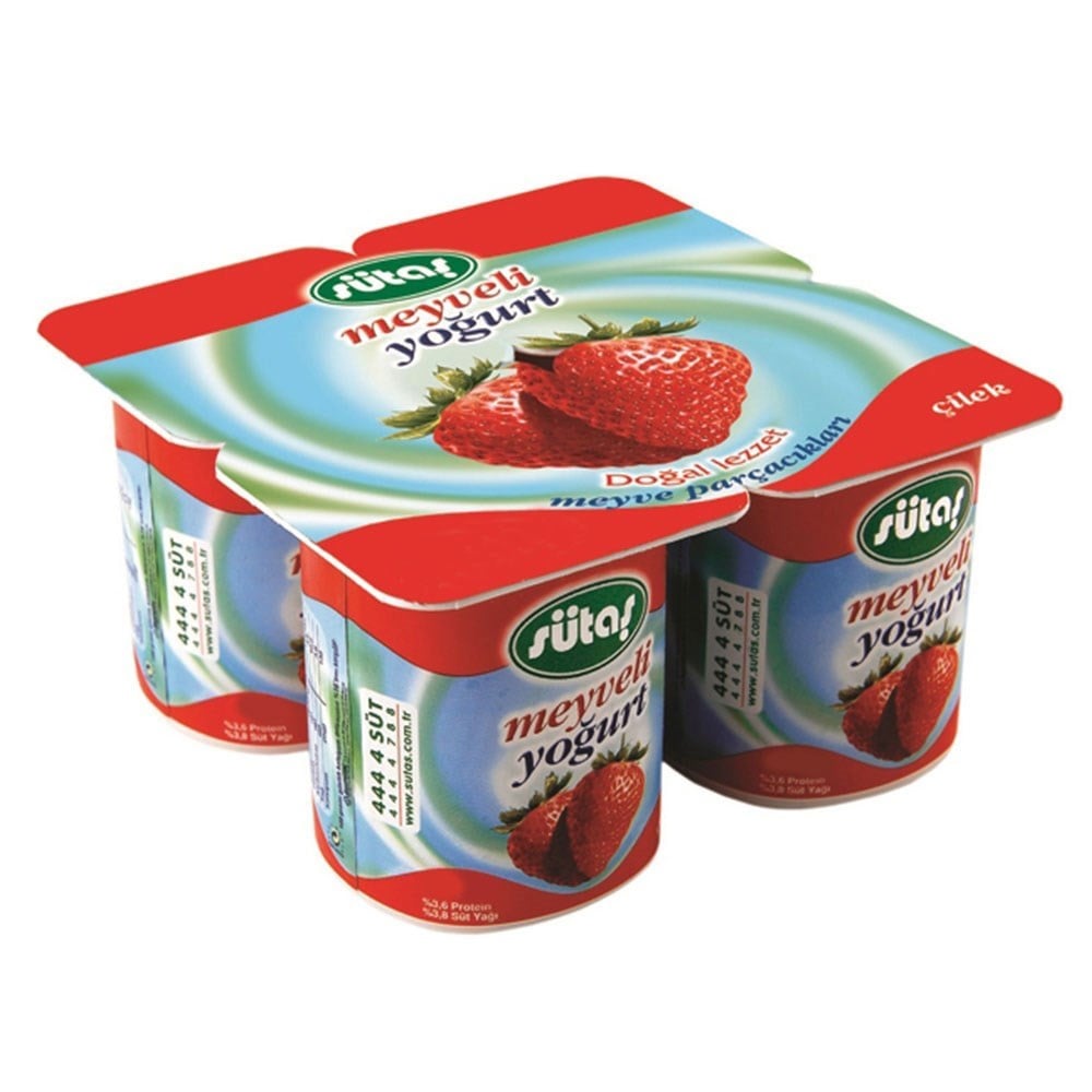 Sütaş Meyveli Yoğurt Çilekli 4x115 gr