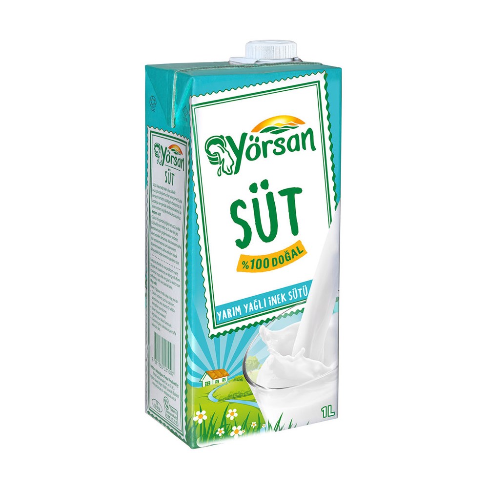 Yörsan Yarım yağlı UHT Süt 1 lt
