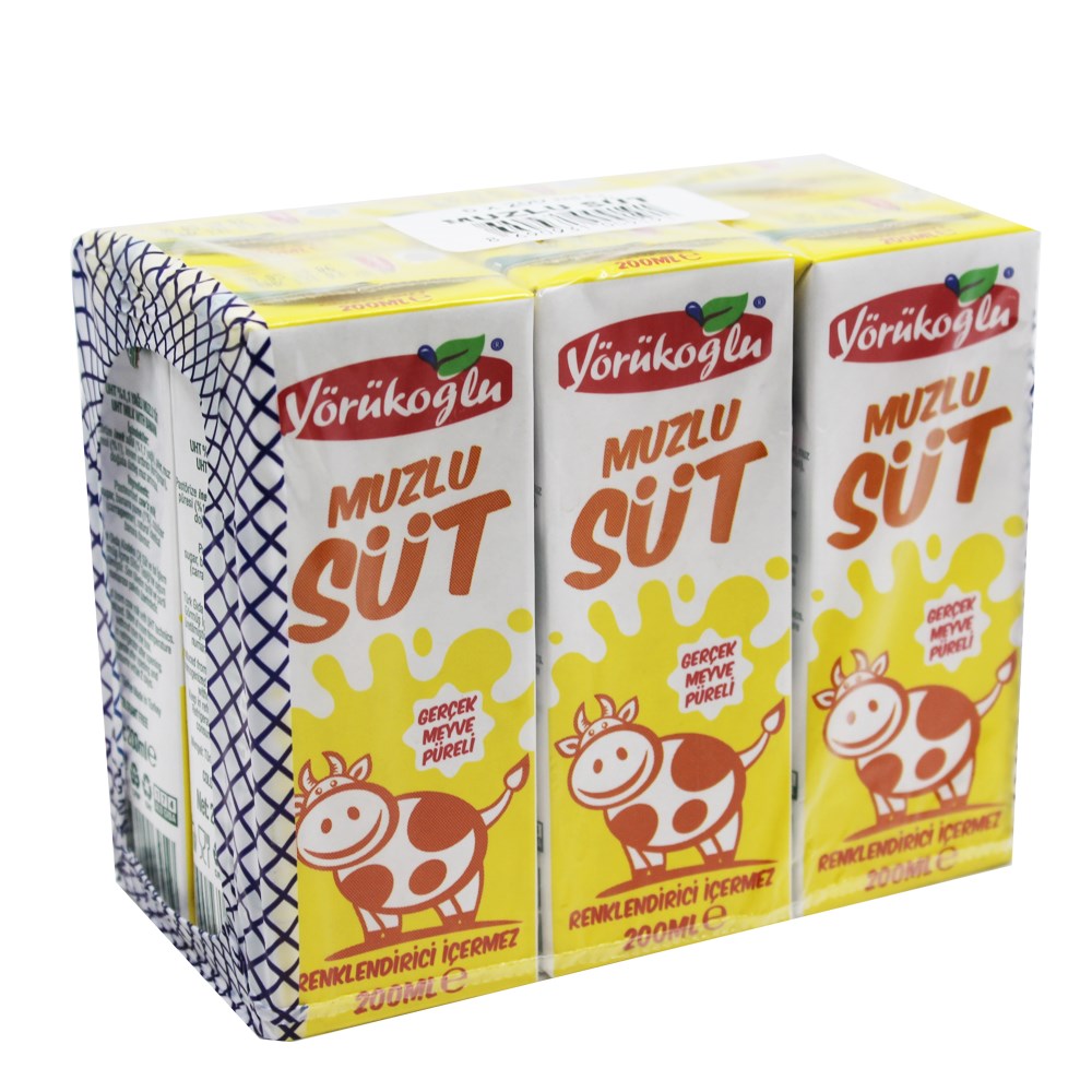 Yörükoğlu Süt Muzlu 6x200 ml