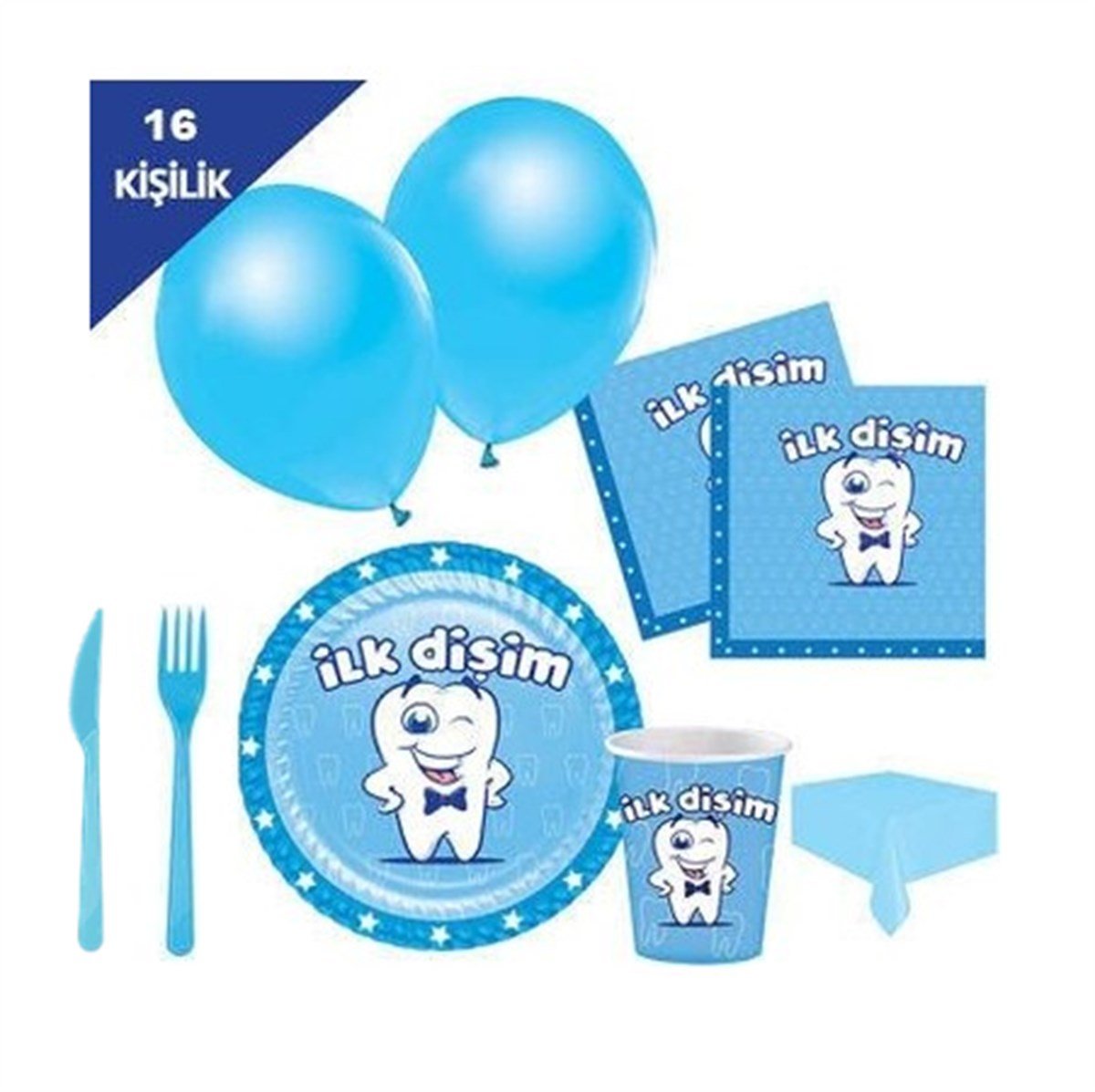 KBK Market 16 Kişilik Mavi İlk Dişim Çıktı Set