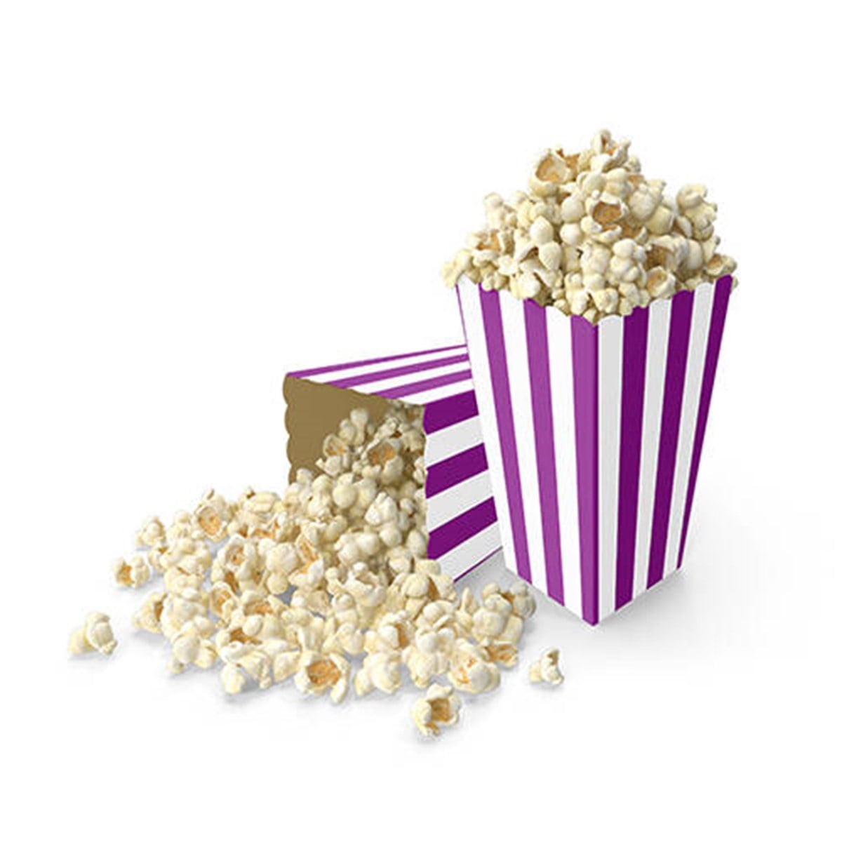 KBK Market 8'li Çizgili Mısır Kutusu- Popcorn Kutusu Lila