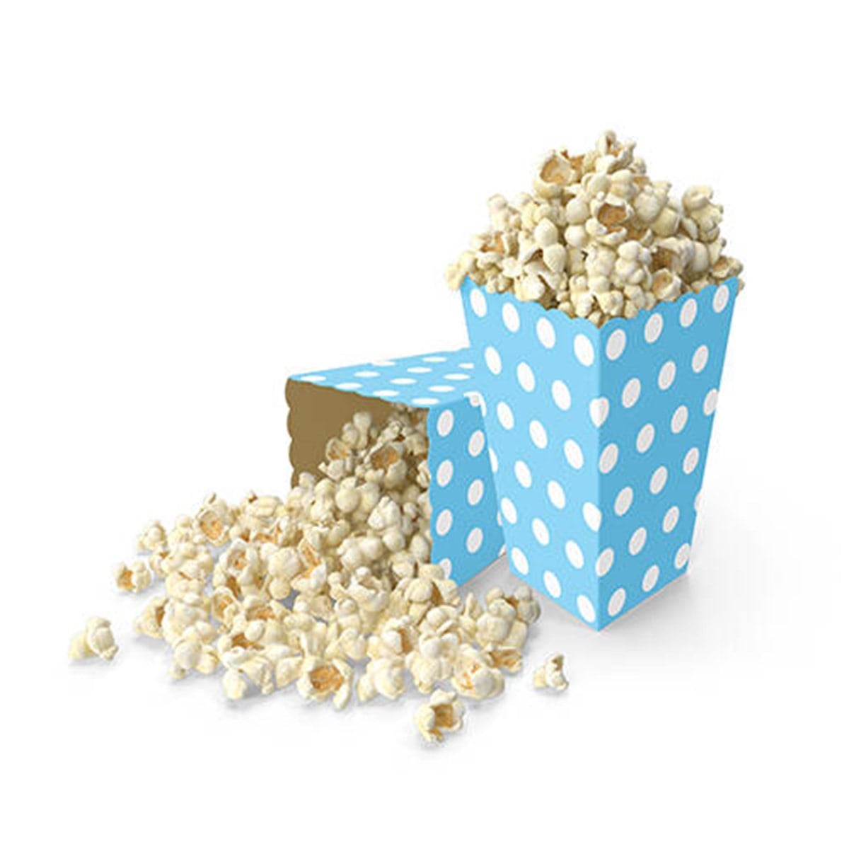 KBK Market 8'li Puantiyeli Mısır Kutusu- Popcorn Kutusu Mavi