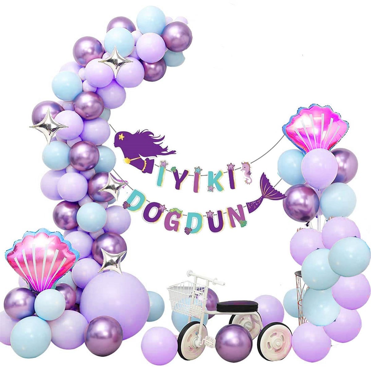 KBK Market Deniz Kızı Zincir Balon Seti