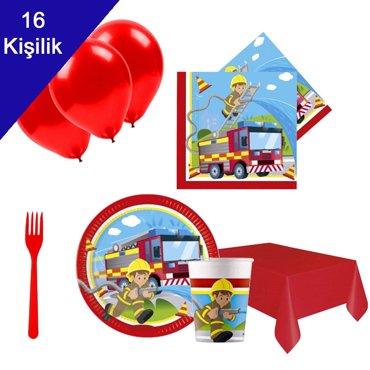 KBK Market Firefighters - İtfaiye 16 Kişilik Kullan At Set