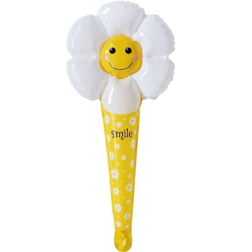 KBK Market Folyo Sarı Papatya Saplı Folyo Balon 30 cm