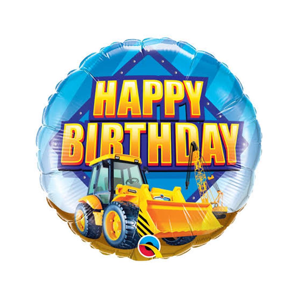 KBK Market İnşaat Temalı Yuvarlak Folyo Balon Mavi 45 Cm