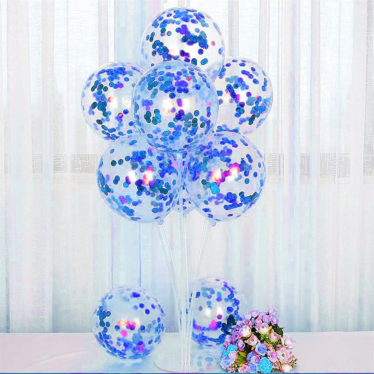 KBK Market Konfetili Balon Standı Mavi