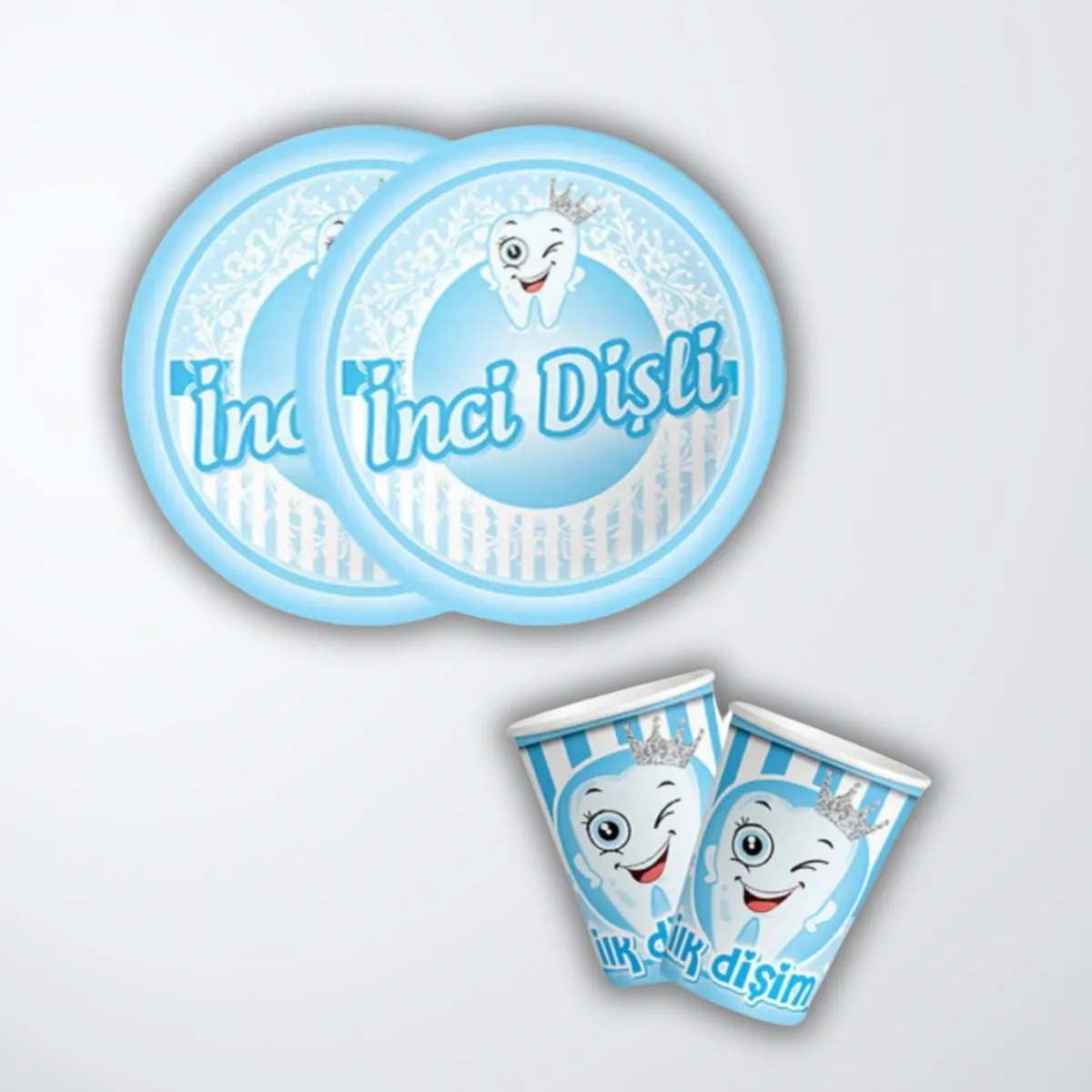 KBK Market Mavi İlk Dişim Karton Tabak Erkek 8 Adet