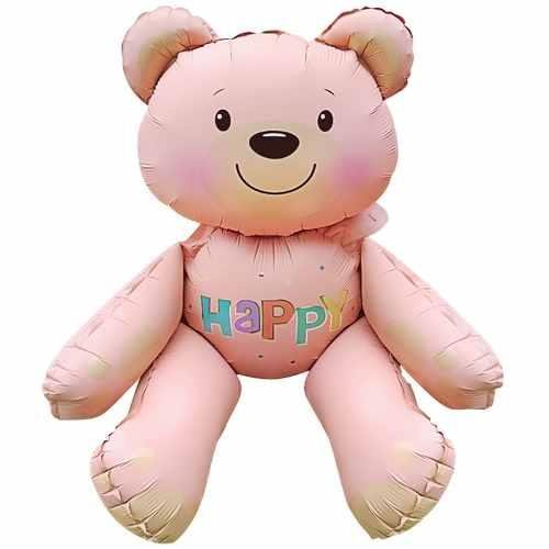 KBK Market Oturan Ayıcık Folyo Balon Pembe