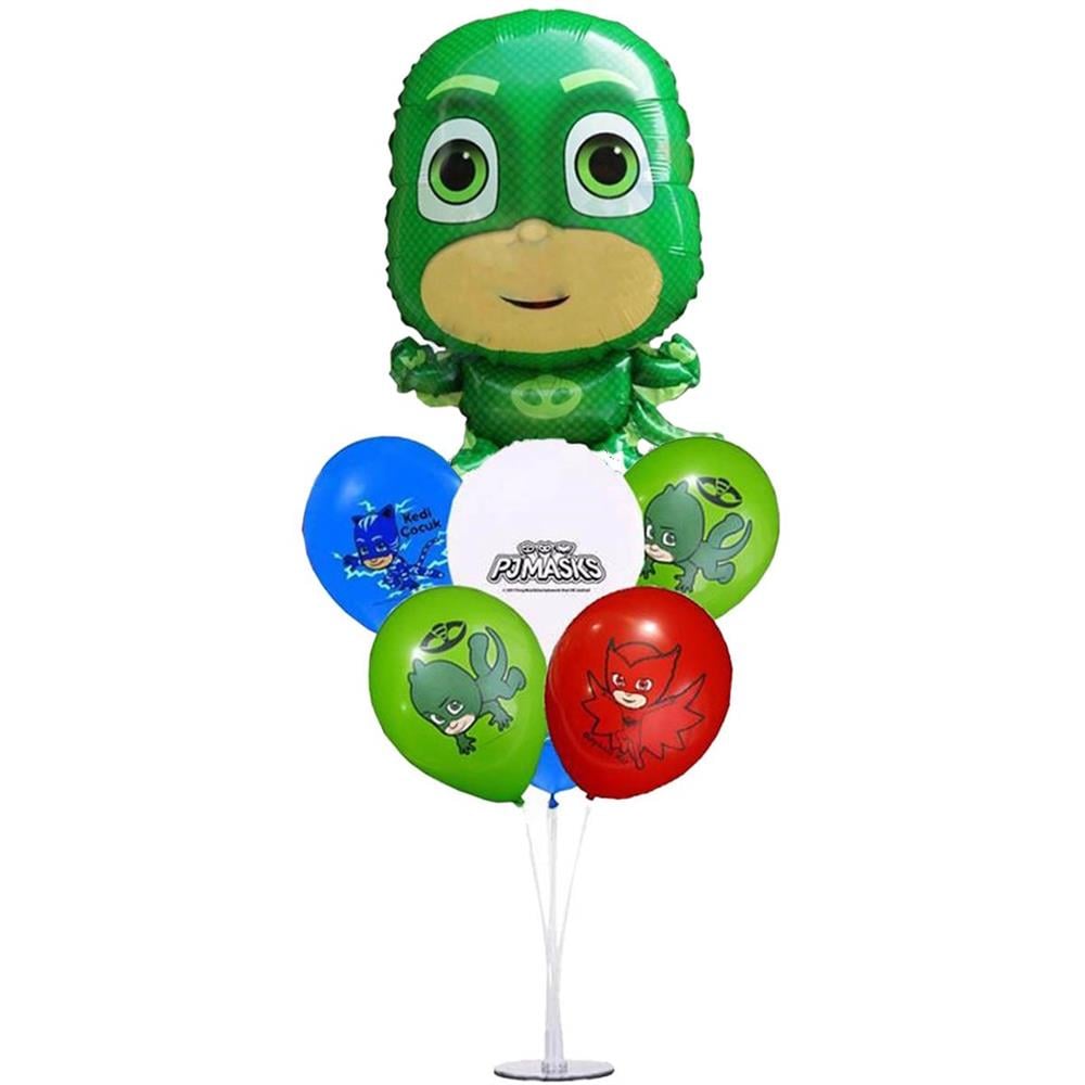 KBK Market PJ Maskeliler Balon Standı Folyo Balonlu Yeşil
