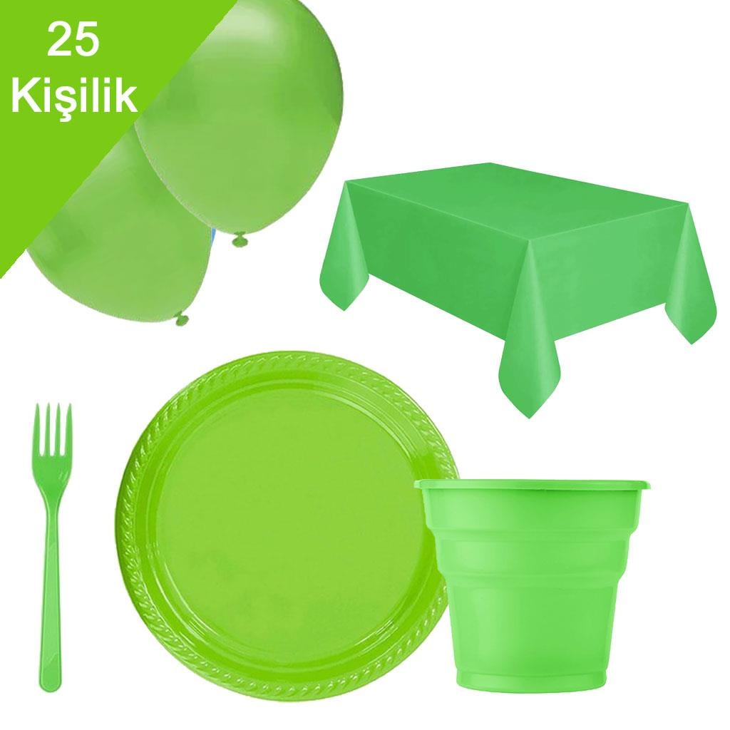 KBK Market Premium Serisi Sofra Doğum Günü Seti- 25 Kişilik Yeşil