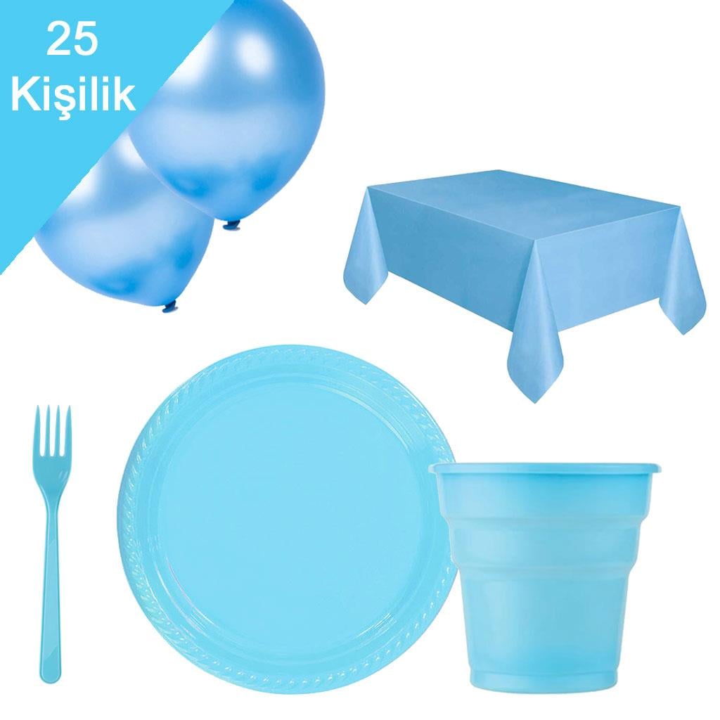KBK Market Premium Serisi Sofra Doğum Günü Seti- 25 Kişilik Mavi