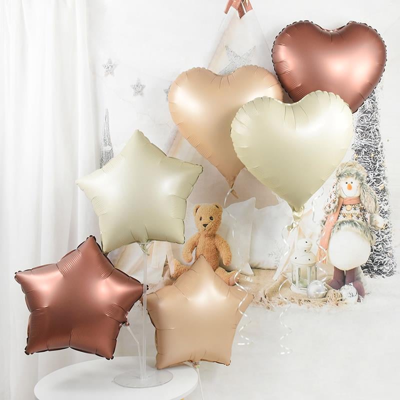 Kbk Market  Retro Kalp ve Yıldız Folyo Balon Seti 6 Adet