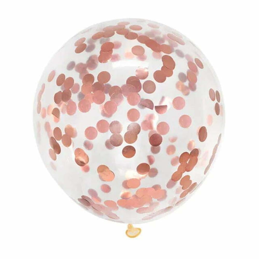 KBK Market Rose Gold Konfetili Şeffaf Balon 10 Adet