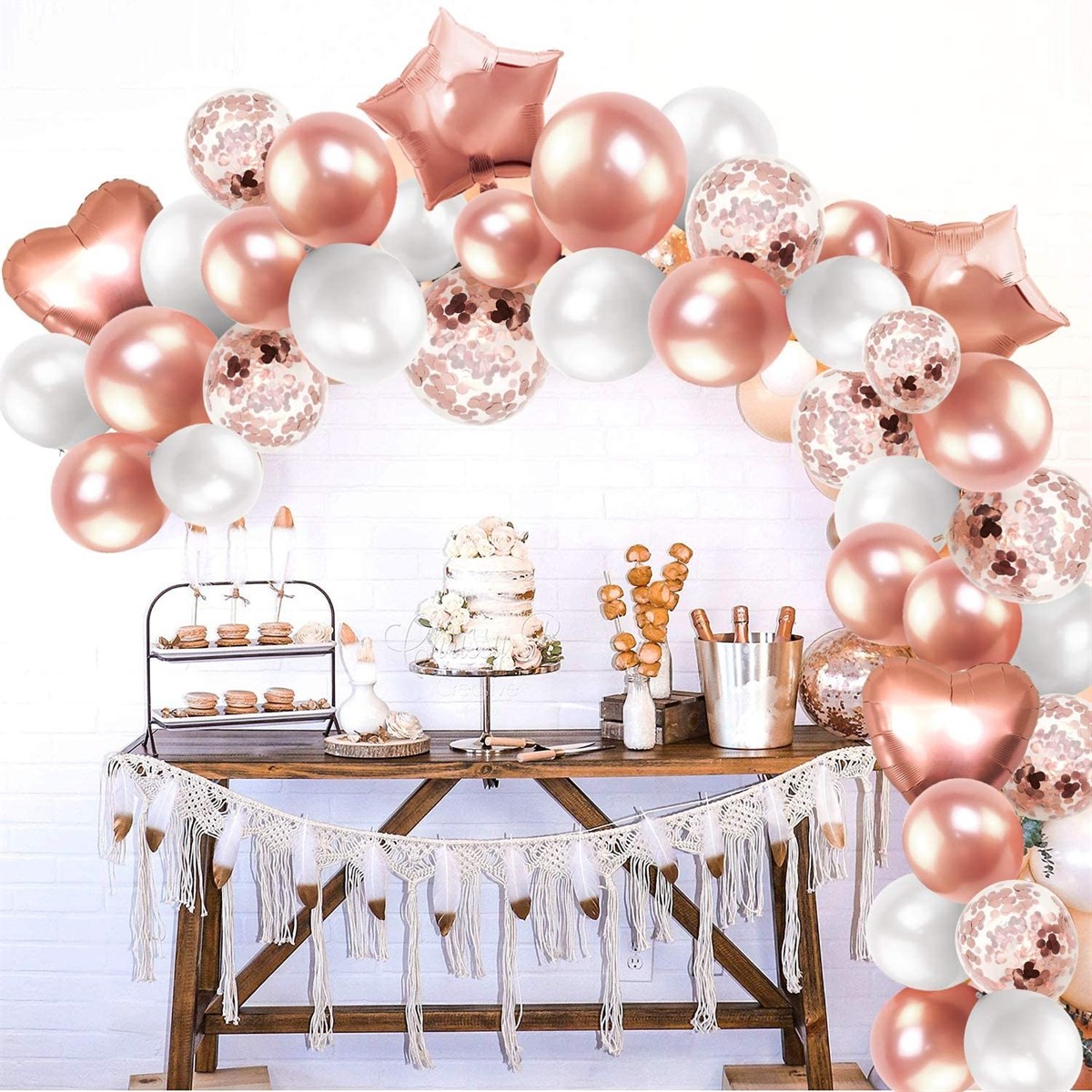 KBK Market Rosegold Balon Zinciri Seti