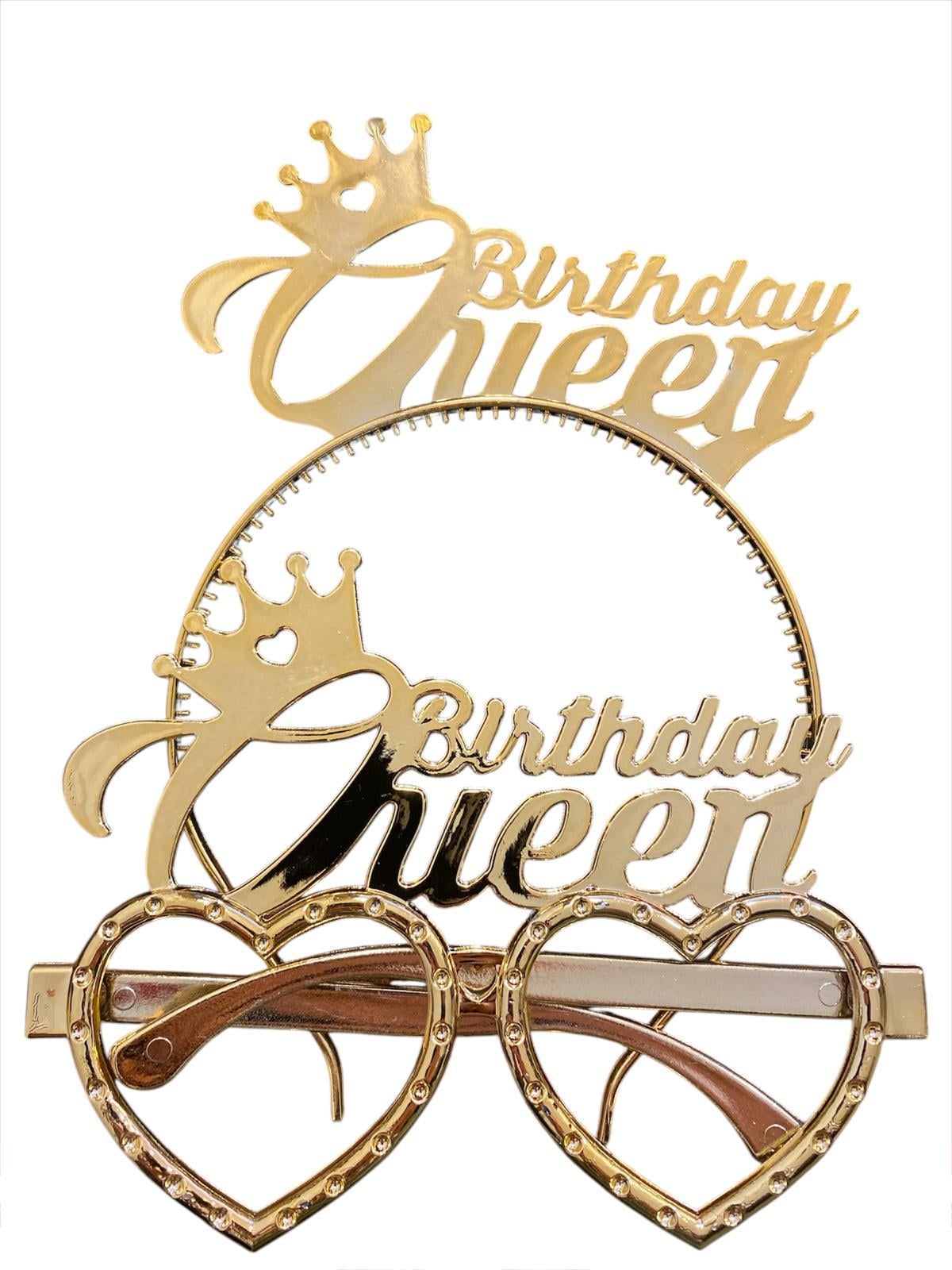 KBK Market Taç Gözlük Set Mika Birthday Queen Altın