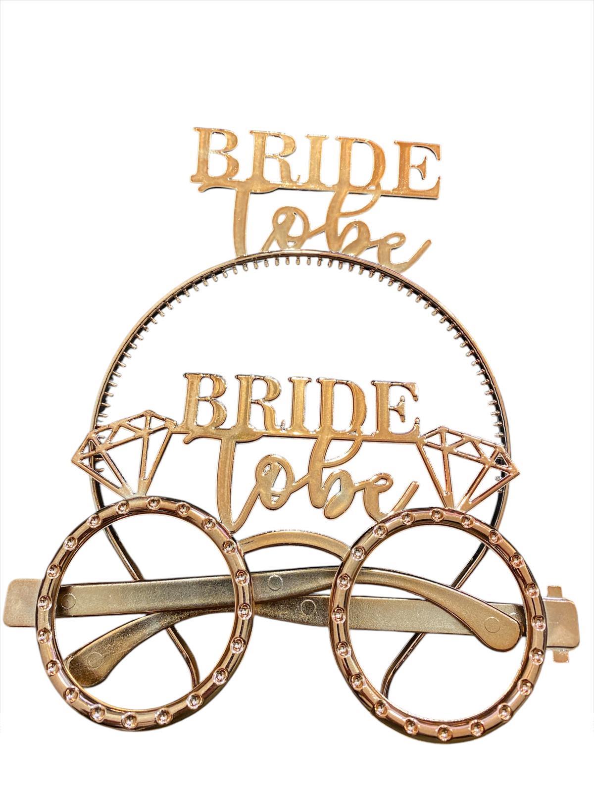 KBK Market Taç Gözlük Set Mika Bride To Be Rosegold