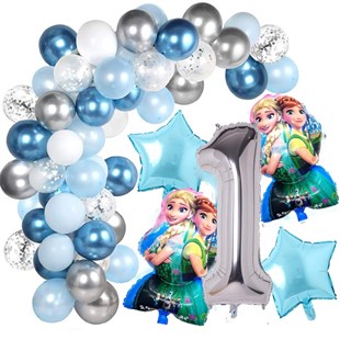 KBK Market Elsa Frozen Folyo Balonlu Balon Zinciri Seti
