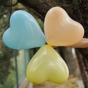 KBK Market Makaron Karışık Balon Kalp Balon 25 Adet 