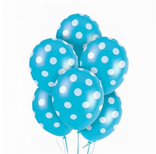 KBK Market Mavi Puantiyeli Lateks Balon 10 Adet