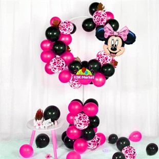 KBK Market Minnie Mouse Yuvarlak Balon Standı Seti