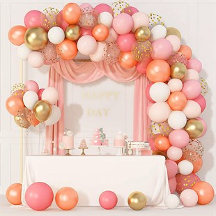 KBK Market Pembe Tonlu Balon Zincir Seti