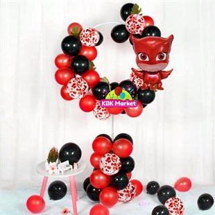 KBK Market PJ Maskeliler Mouse Yuvarlak Balon Standı Seti