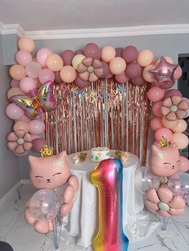 KBK Market Retro Pembe Temalı Balon Zinciri Seti 