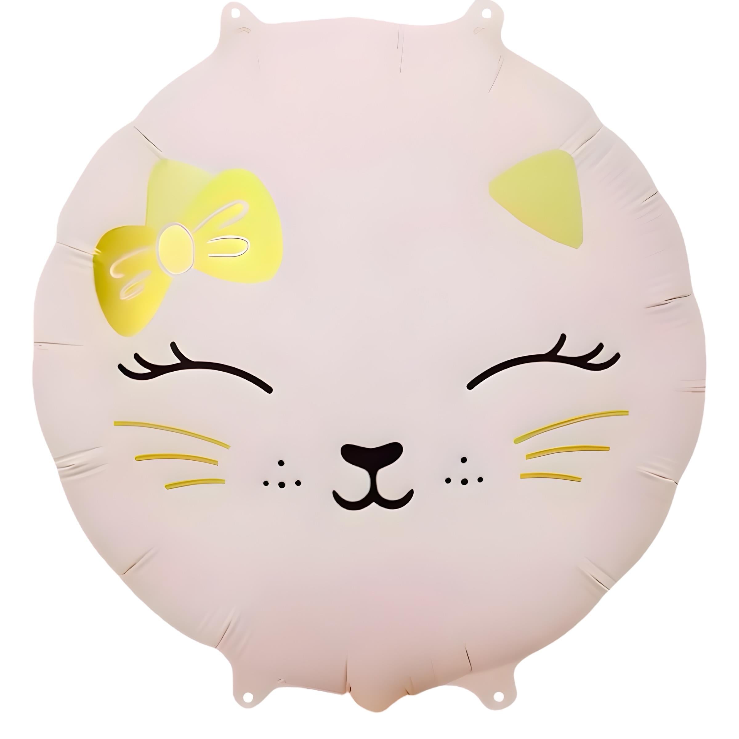 KBK Marke Retro Kedi Yuvarlak Folyo Balon 45 cm Pembe
