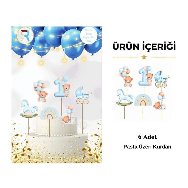 KBK Market 1 Yaş Pasta Kürdanı Mavi 6'lı