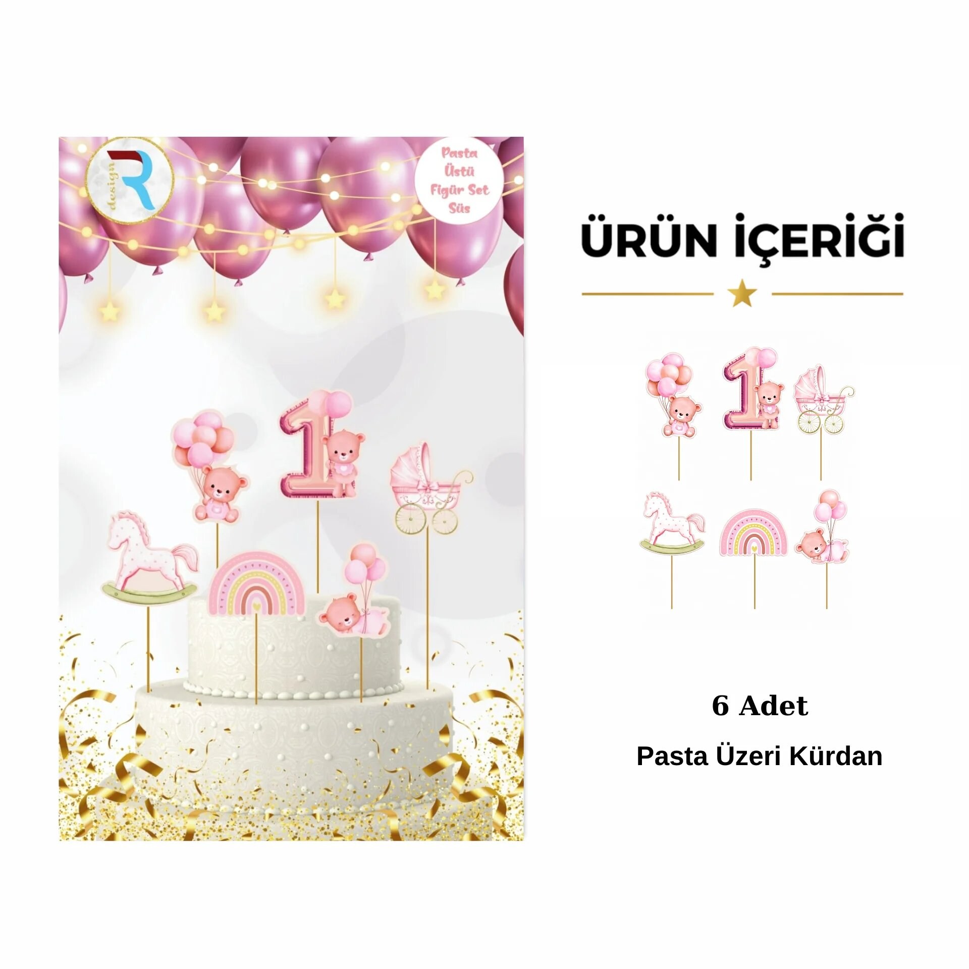 KBK Market 1 Yaş Pasta Kürdanı Pembe 6'lı
