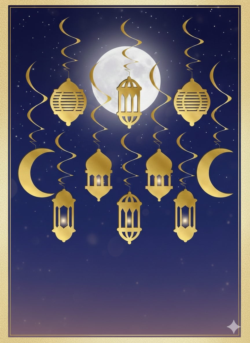 KBK Market 3D Tavan Süs Ramazan Gold 10'lu