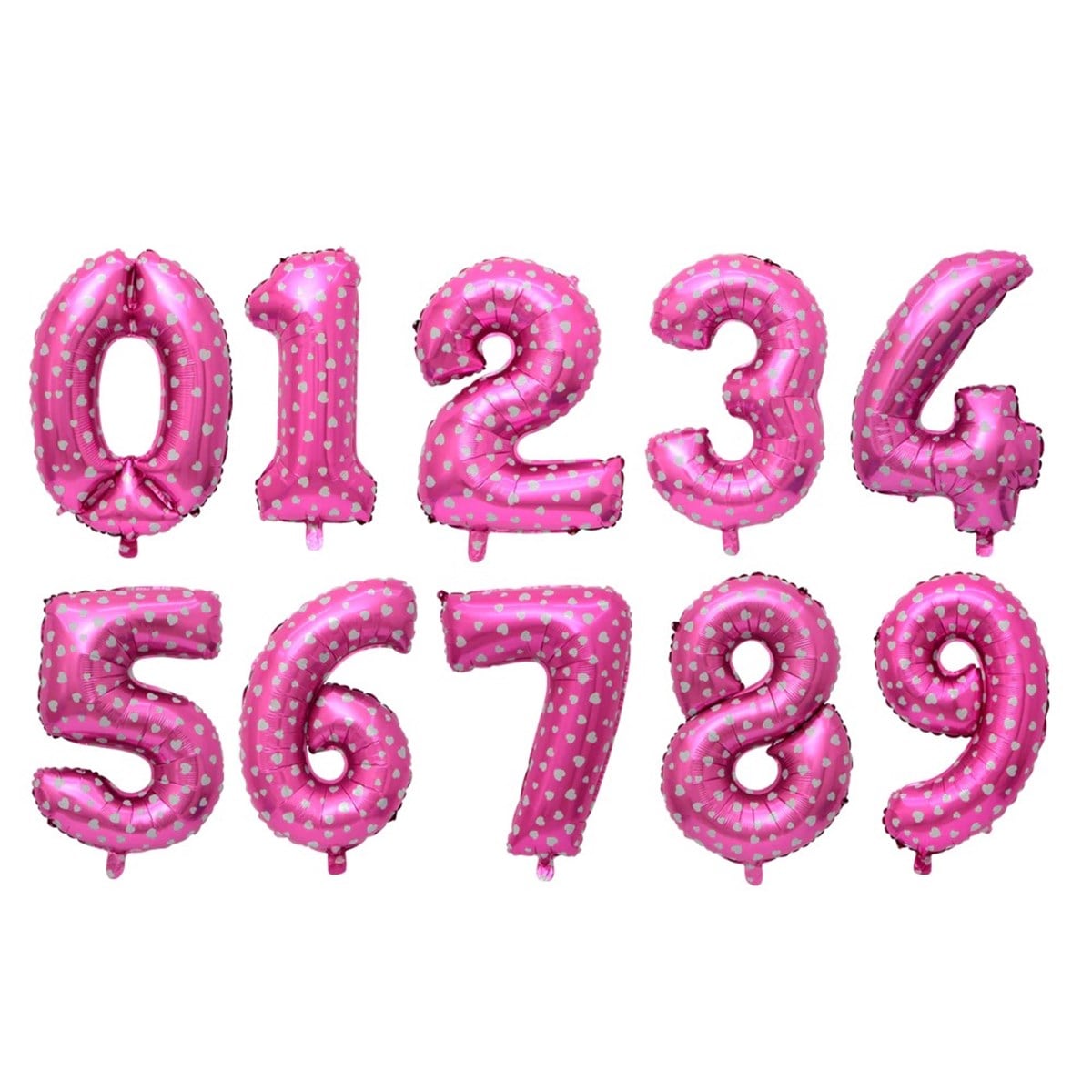 KBK Market 40 cm Pembe Puanlı Folyo Rakam Balon