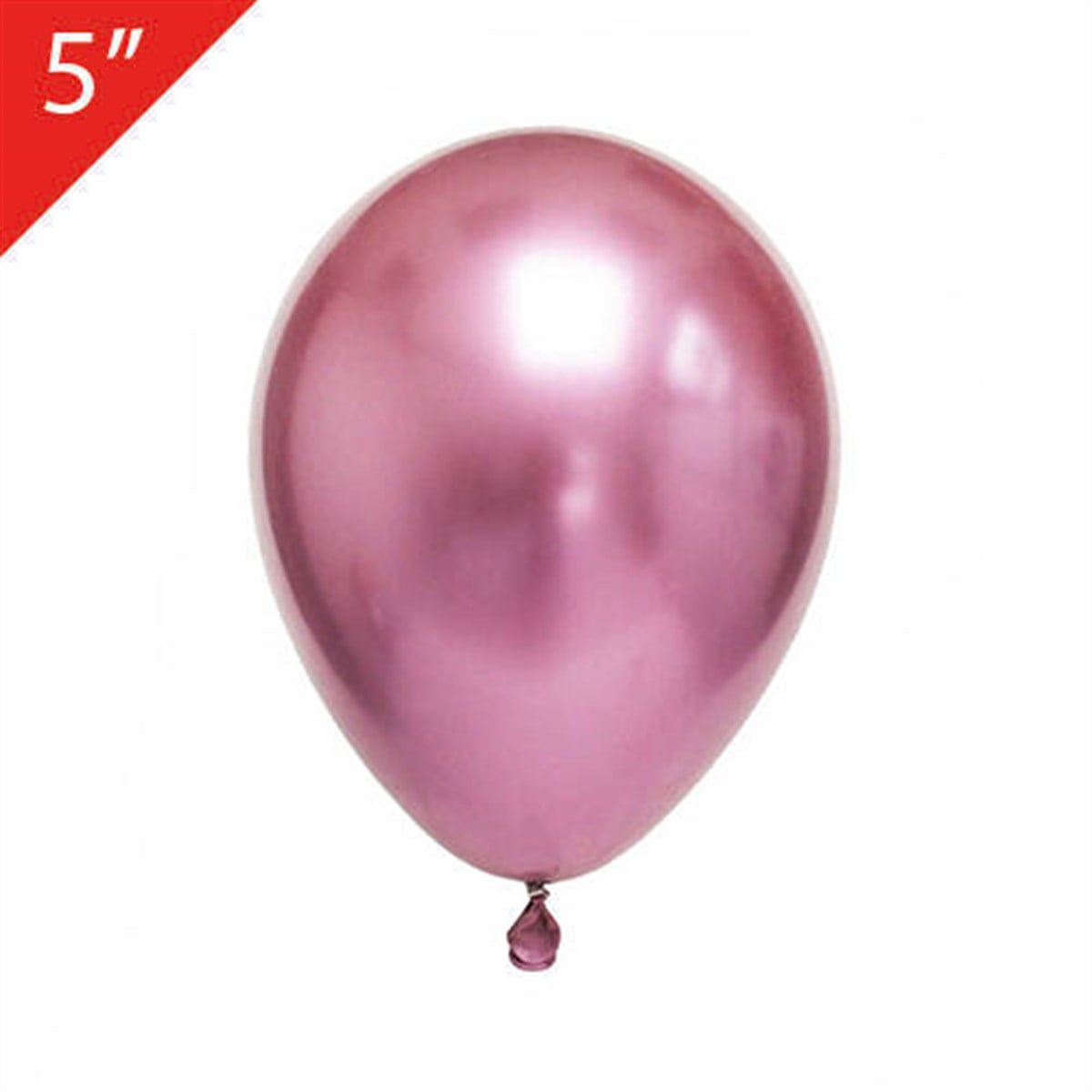 KBK Market 5 inç Krom Balon Pembe 25 Adet ( küçük boy )