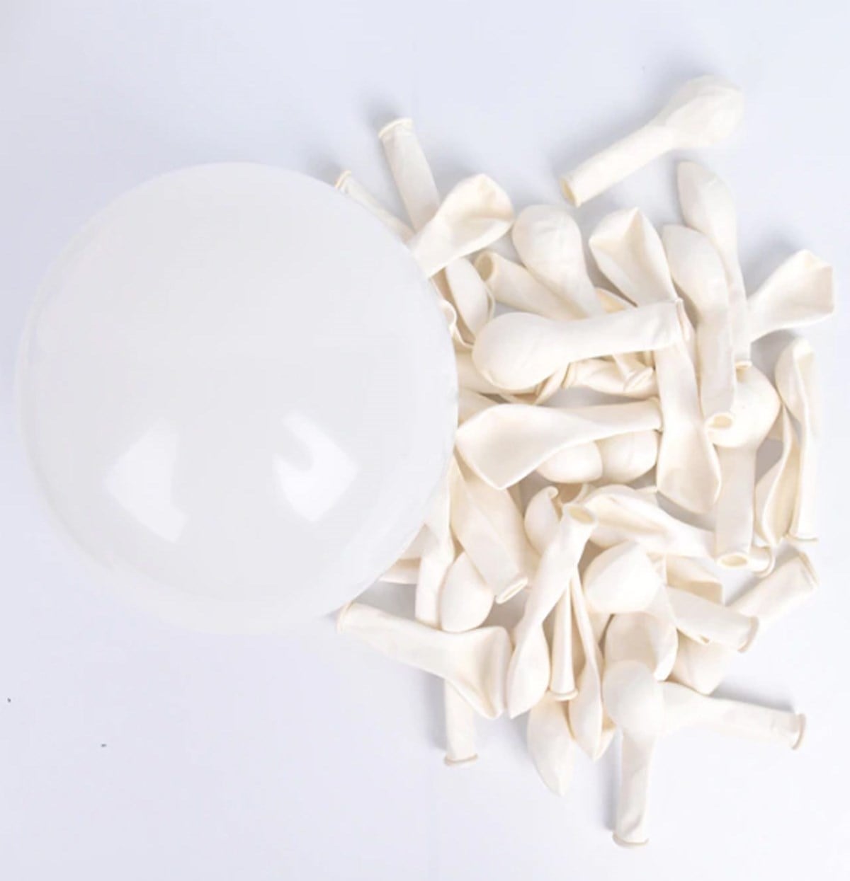 KBK Market 5 inç Makaron Balon Beyaz 10 Adet ( küçük boy )