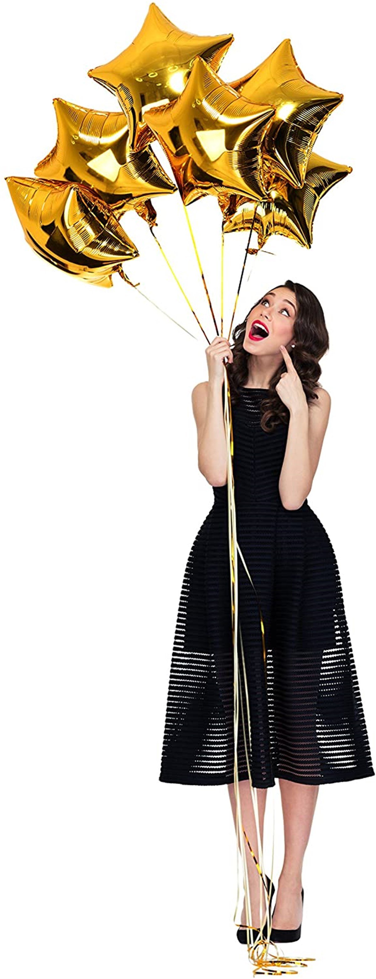 KBK Market 6 Adet Altın Yıldız Folyo Balon Seti 