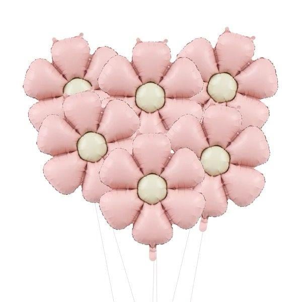 KBK Market 6'lı Papatya Folyo Balon Seti Retro Pembe