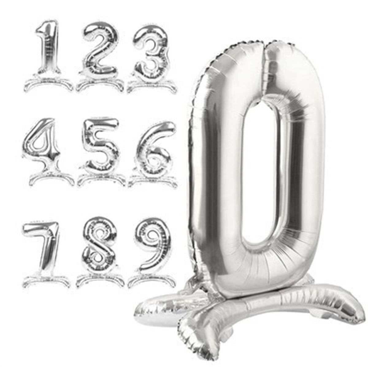 KBK Market 75 cm Gümüş Ayaklı Folyo Rakam Balon