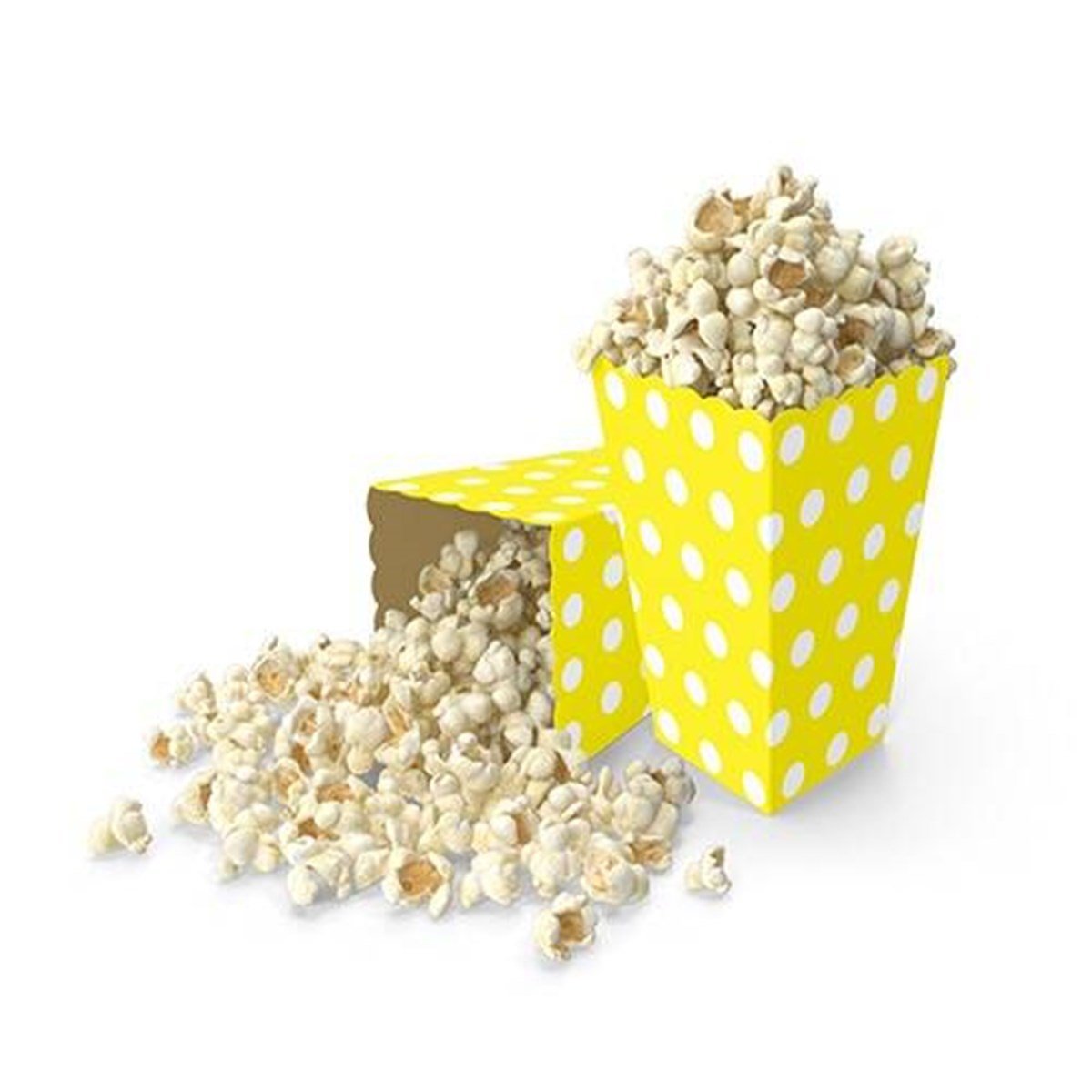 KBK Market 8'li Puantiyeli Mısır Kutusu- Popcorn Kutusu Sarı