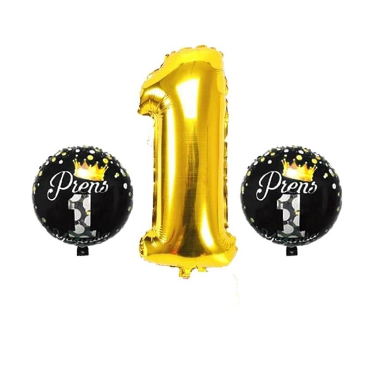 KBK Market Altın Prens 1 Yaşında Folyo Balon Seti