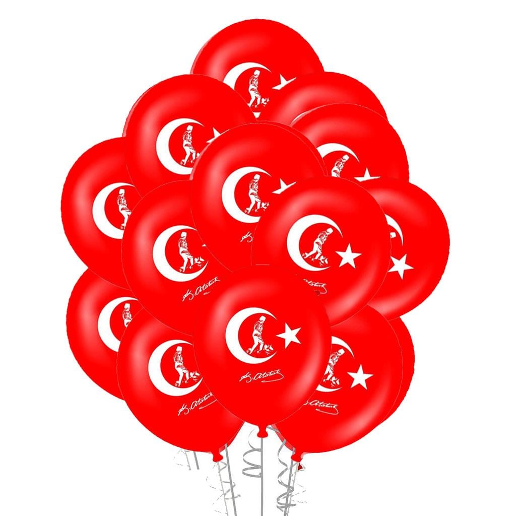 KBK Market Atatürk Baskılı Ay Yıldız Balon 25 Adet
